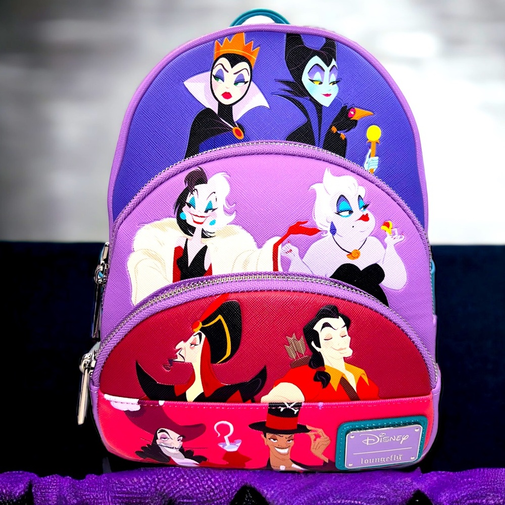 Disney Villains Color Block Triple Pocket Mini Backpack